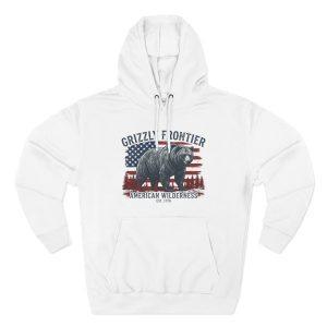 Sudadera con capucha Grizzly Frontier — Sudadera con estampado de la naturaleza salvaje americana