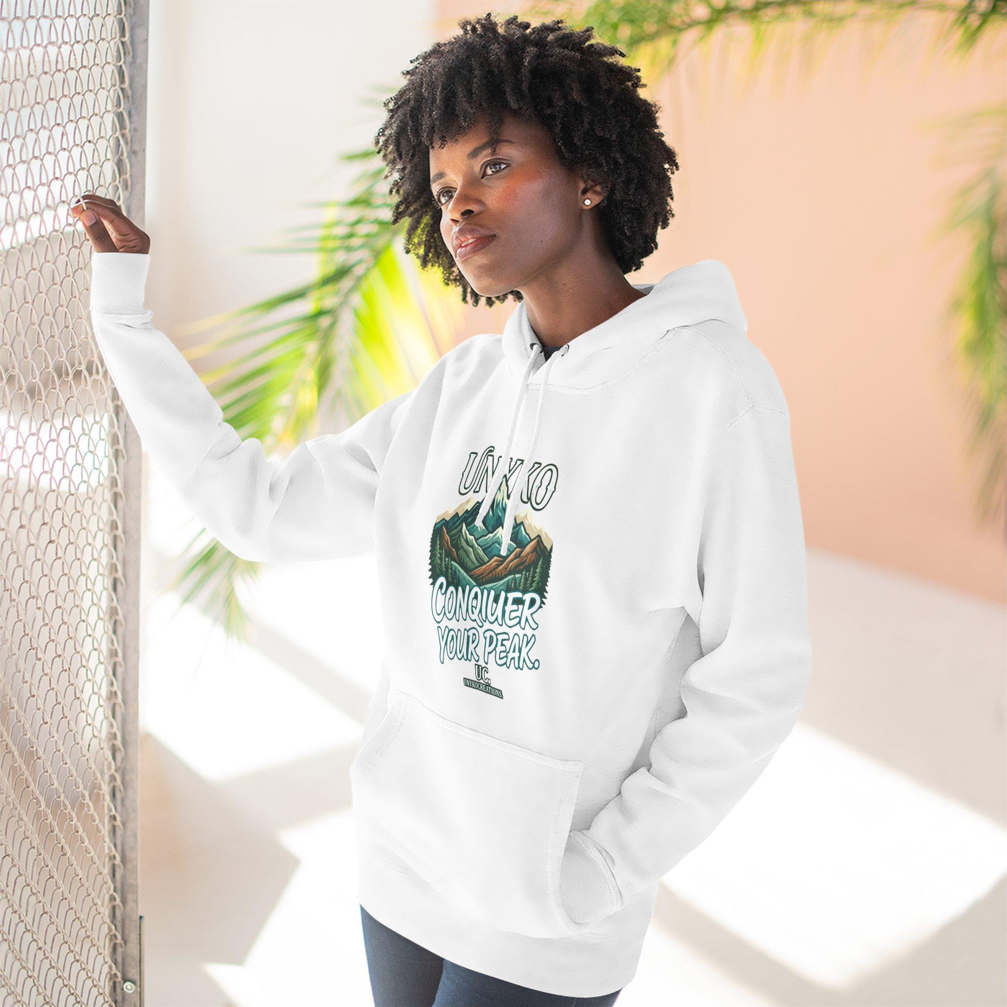 Conquer Your Peak Mountain Hoodie — Inspirational Outdoor Adventure Pullover 2 Conquer Your Peak Mountain Hoodie — Inspirational Outdoor Adventure Pullover - Imagen 2