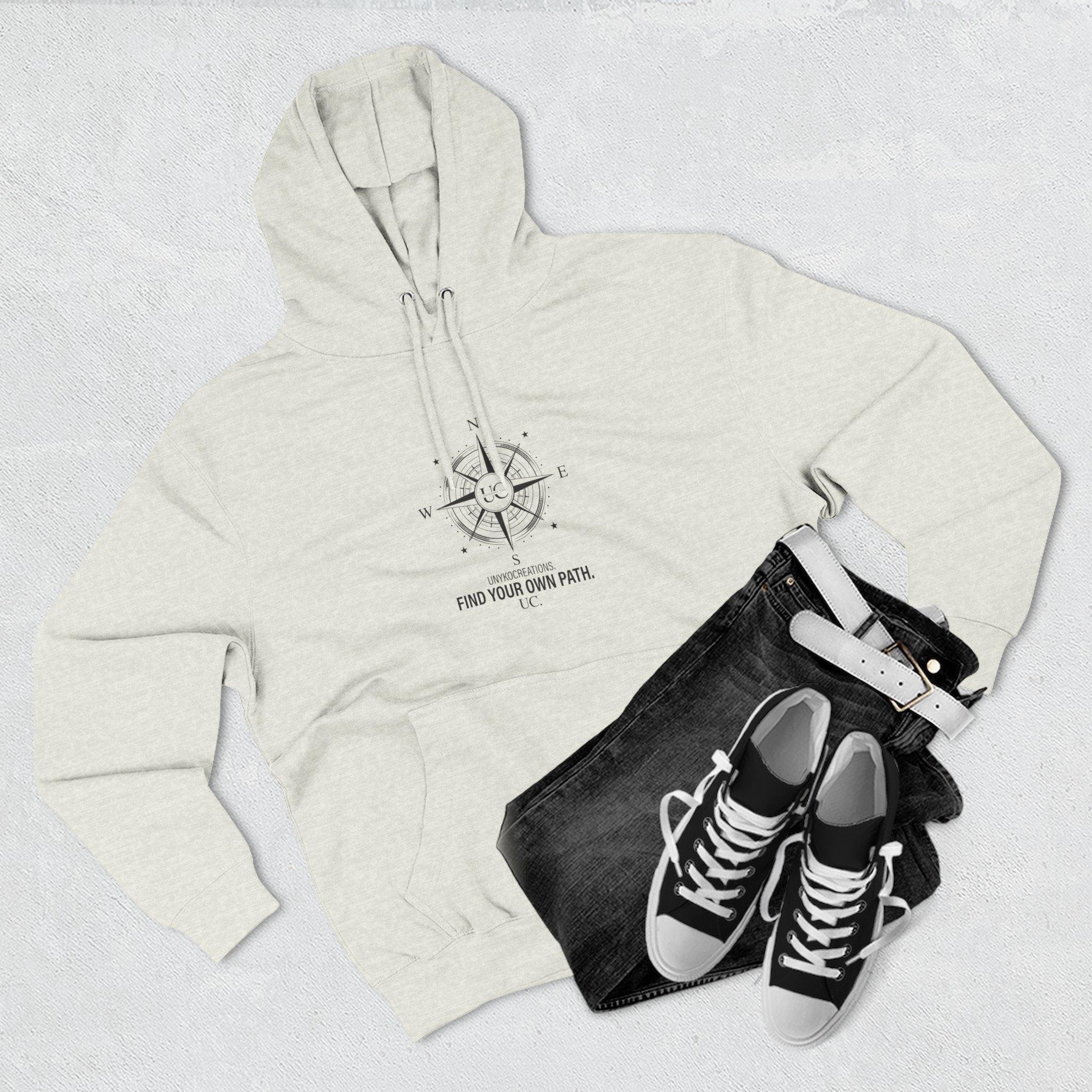 Compass Graphic Hoodie - "Find Your Own Path" Minimal Adventure Pullover 11 Compass Graphic Hoodie - "Find Your Own Path" Minimal Adventure Pullover - Imagen 11