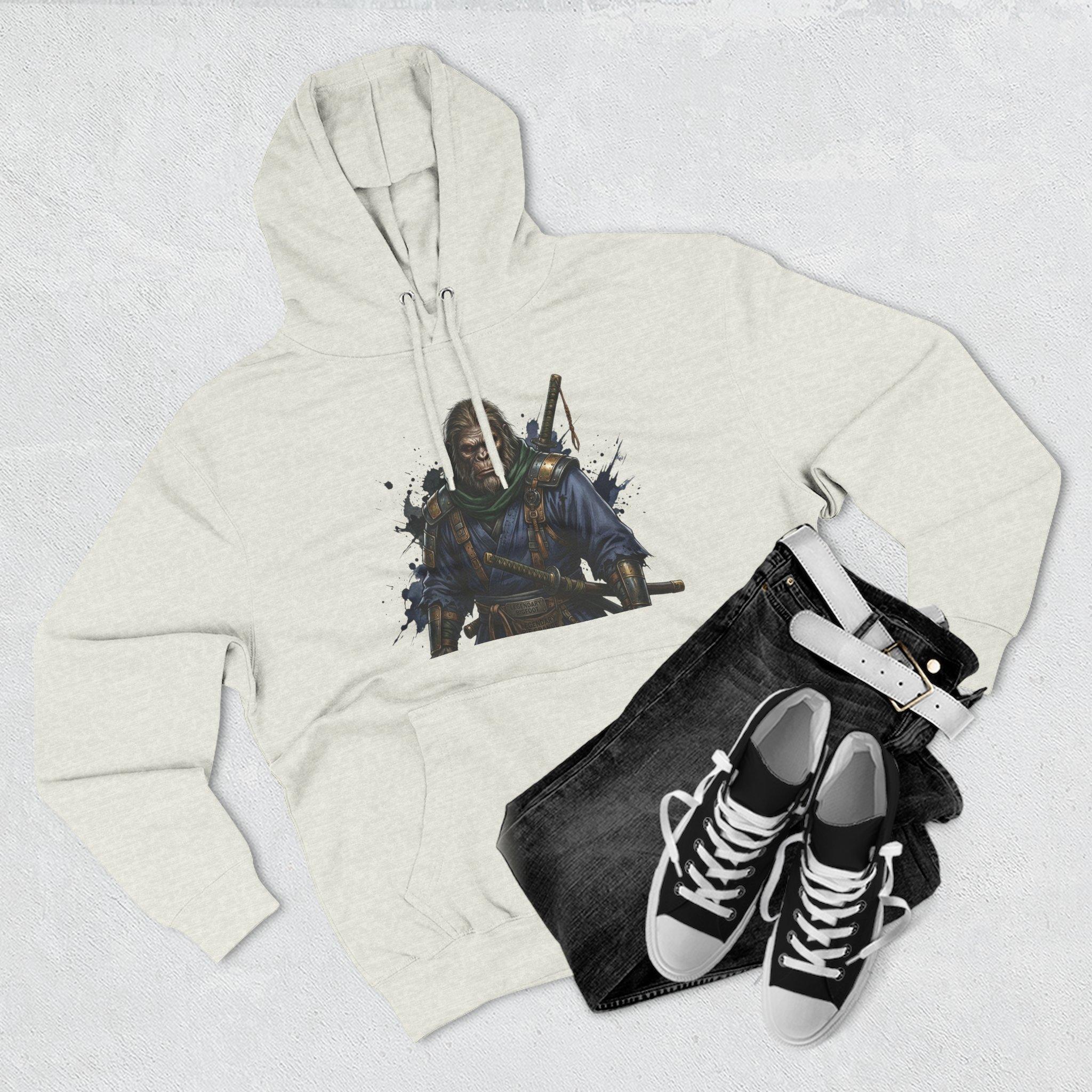 Samurai Warrior Fleece Hoodie — Three-Panel Graphic Pullover with Swords 18 Samurai Warrior Fleece Hoodie — Three-Panel Graphic Pullover with Swords - Imagen 18