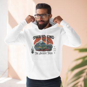 Swamp King Retro Gator Hoodie — "The Ancient Path" Three-Panel Fleece