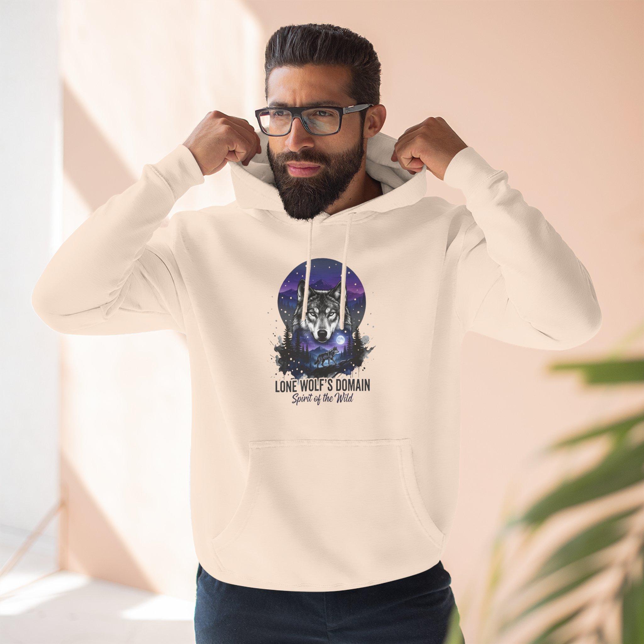 Wolf Moon Hoodie — "Lone Wolf's Domain" Graphic Fleece Pullover 11 Wolf Moon Hoodie — "Lone Wolf's Domain" Graphic Fleece Pullover - Imagen 11